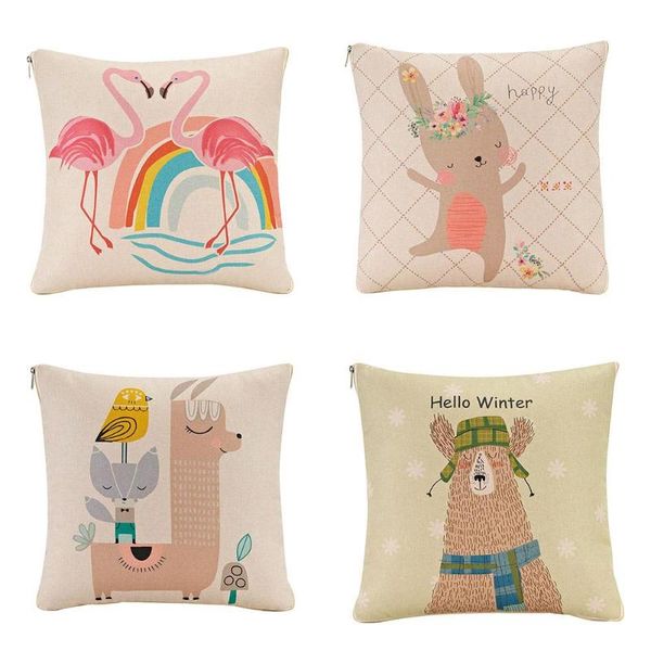 

cartoon linen pillow waist cushion quilt dual use car nap pillow blanket
