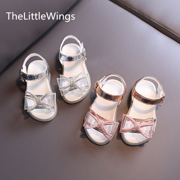 

children's sandals 2020 new soft bottom breathable girls' princess open toe fashion bowknot transparent shoes 1-3 years old, Black;red