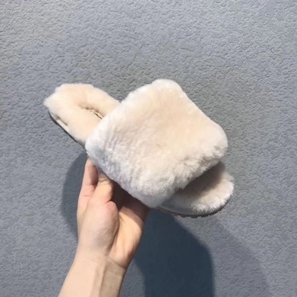

women men youth furry slippers australia fluff yeah slide designercasual shoes boots fashion luxury designer women sandals slides 36-42, Black