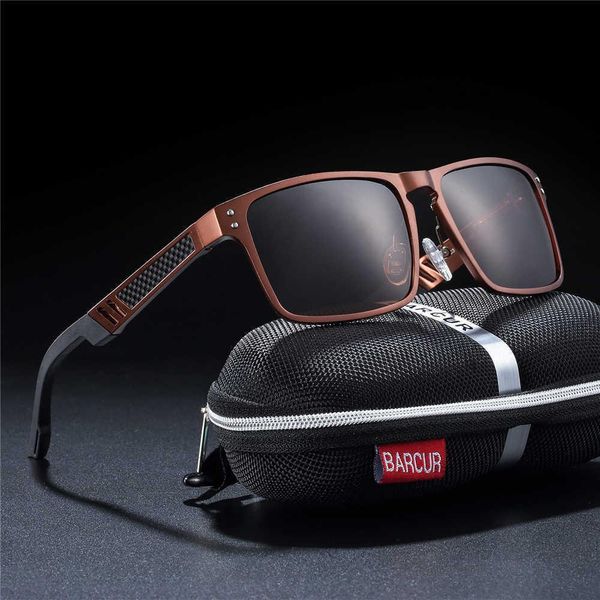 

barcur trending styles aluminium magnesium glass square men sunglasses polarized sun glasses for men sport eyewear oculos de solsh190721, White;black
