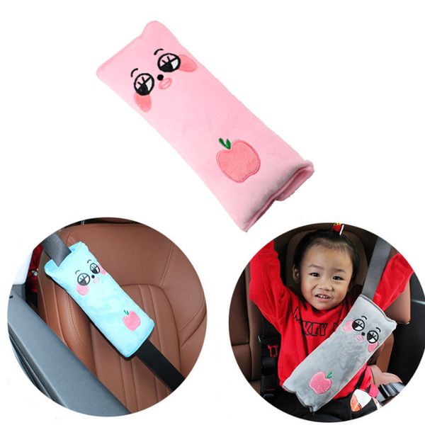 

children car soft safety strap headrest seatbelt cushion neck pillow vehicle baby lovely cartoon seatbelt harness head pad cover