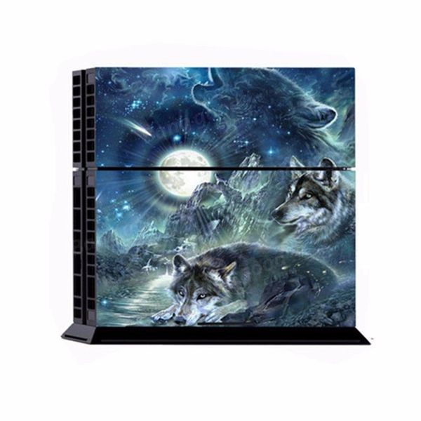 Adesivo Moon Wolf Skin per console PS4 Play Station 4 con 2 skin protettive per controller