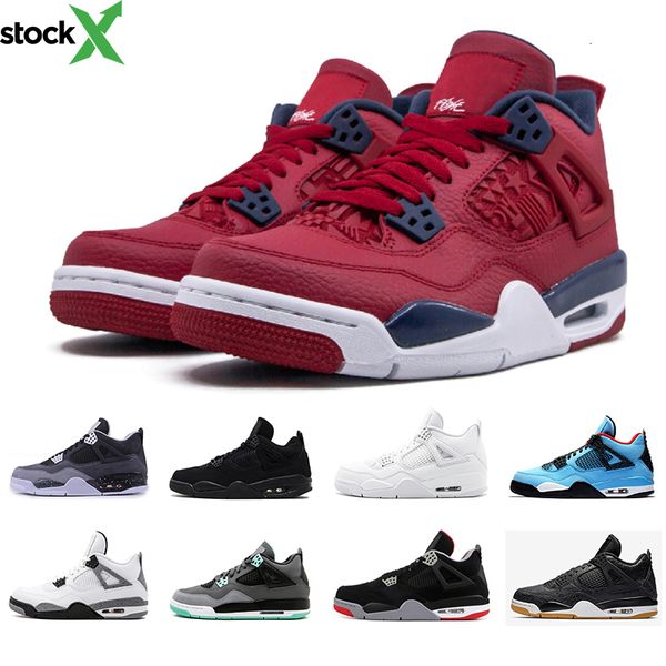 

original 4 loyal blue 2020 basketball shoes 4s breathe sports sneakers cool grey fear pack mens trianers 7-13, Black
