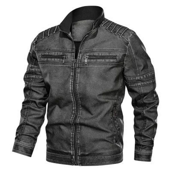 

mens designer leather jackets fashion pu vintage luxury jacket 2019 new arrival streetwear leather jacket with zipper clothing, Black