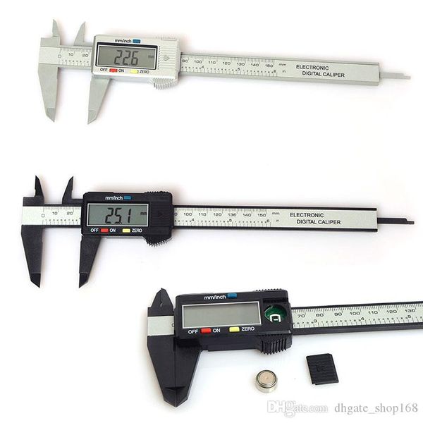 

150mm 6inch lcd digital electronic carbon fiber vernier caliper gauge micrometer plastic caliper