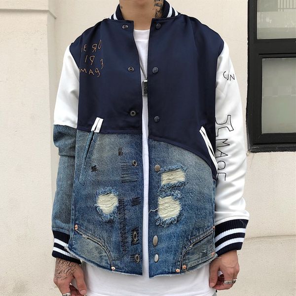 

20fw greg lauren jacket embroidery panelled fashion single breasted coats couples women and mens new jackets hfkyjk027, Black;brown