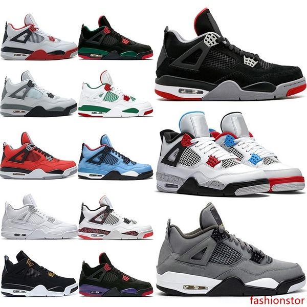 

4 cool grey 4s og bred for 2019 men basketball shoes white cement fire red tattoo trainer athletic sport sneakers size 41-47