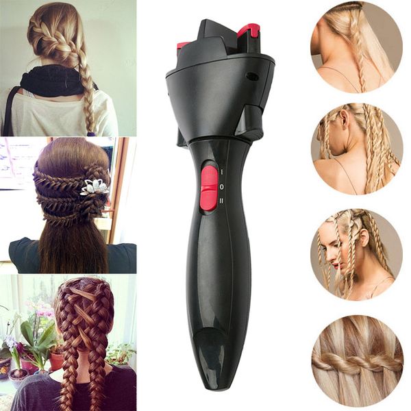 

высоких волосы быстрого styling узловязатель смарт электрического braid машина twist плетеного curling iron tool ктц 66, Brown
