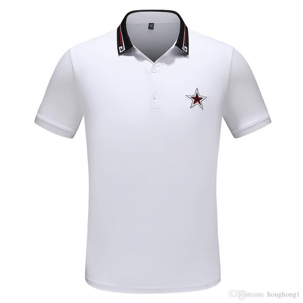 

19ss men polos brand summer embroidery polo shirt men short sleeve casual shirts man's solid polo shirt plus men paris tees.w564, White;black