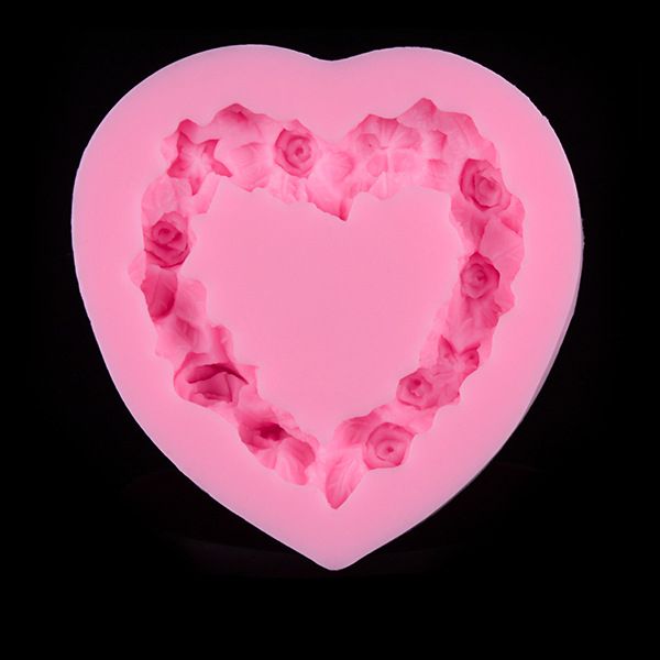

silicone loving heart flower mold sugar craft fondant cake decorating tools embossed mold cake decorating mould baking tool d175