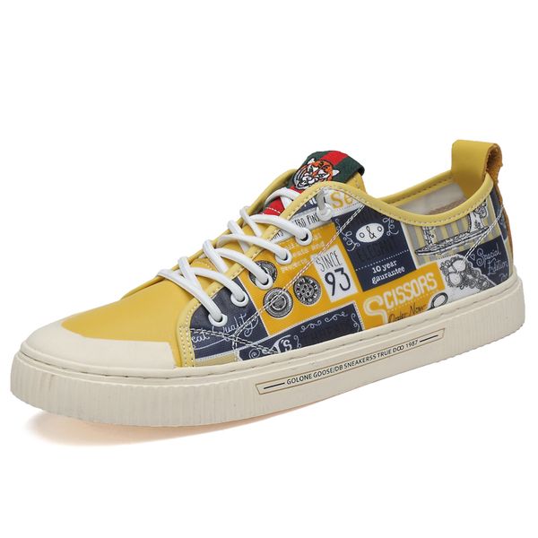 

genuine leather graffiti men casual shoes 38~45 2019 fashion walking men shoes chunky sneakers trend wild style c4, Black