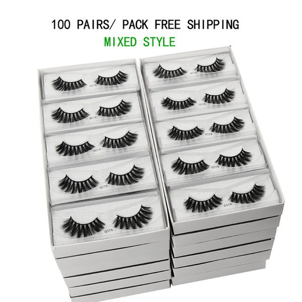 

wholesale 100 pairs bulk 3d faux mink lashes thick fluffy dramatic eyelash false eyelashes natural long fake lash with logo