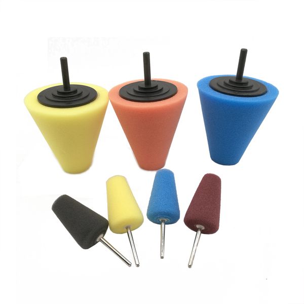 

grille 7pcs handle car door wheel hub detail polished pads buffing polishing sponge car wheel hub corner cone shaped sponge