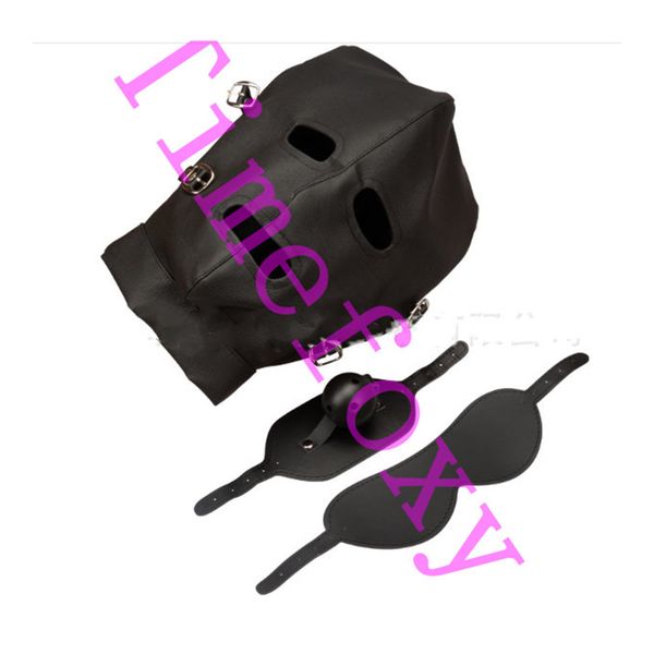 

pu leather bondage полное покрытие головы маски эротические костюмы аксессуары sexy fetish капюшон с молнией на спине, Silver