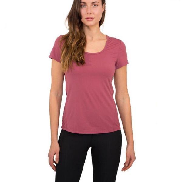 

women crew neck short sleeve soft training t-shirt breathable sports yoga top, Black;blue