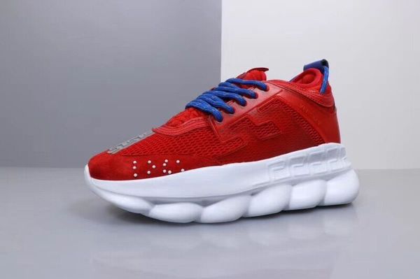 

2019 chain reaction casual designer sneakers sport fashion casual shoes trainer lightweight link-embossed sole with dust bag size 36-45, Black