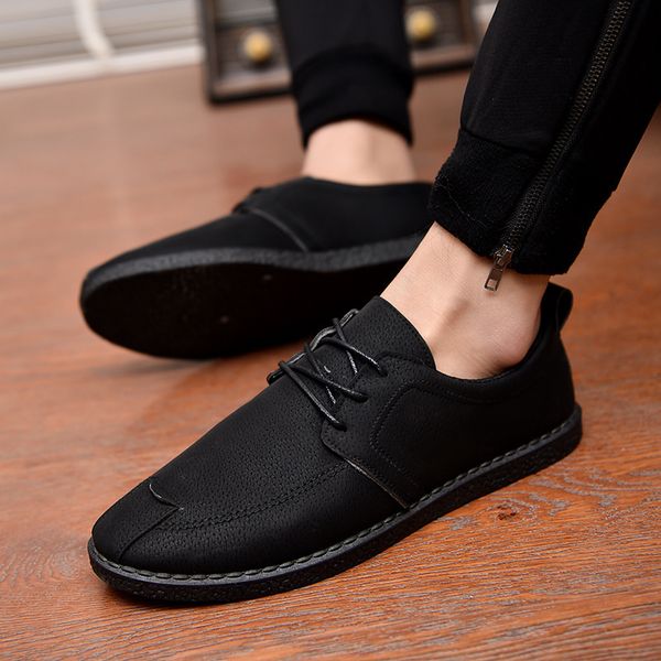 

new men's shoes korean students casual sports shoes comfortable flat student shoes sneakers men mens loafers, Black