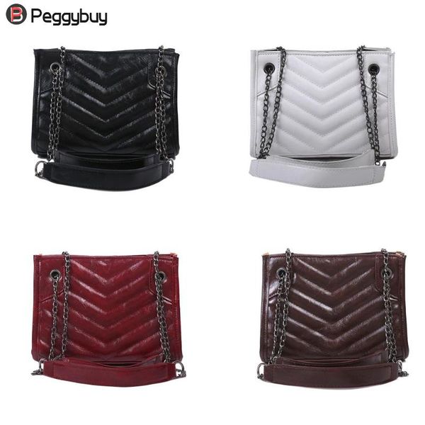 

ретро мода pu кожи плеча сумка сплошной цвет цепи crossbody сумки женщины сумки