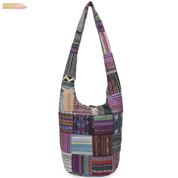 

women large shoulder bag cotton messenger bag vintage patchwork crossbody bag for patchwork ladies zipper hobo with buckle