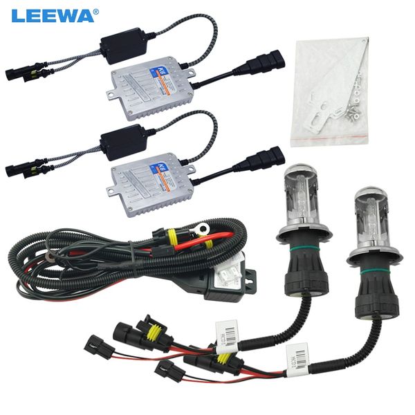 

leewa 1set car headlight ac 12v 55w h4 hid xenon bulb hi/lo beam bi-xenon bulb light slim ballast hid kit #ca4485