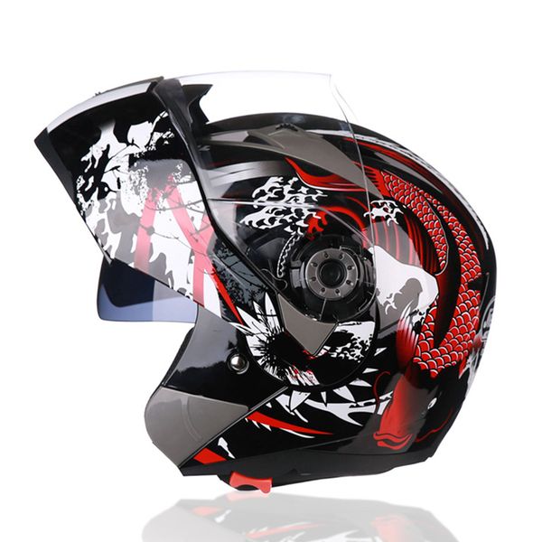 

jiekai motorcycle helmet men moto helmet full face capacete motocross off road double lens riding motorbike flip up