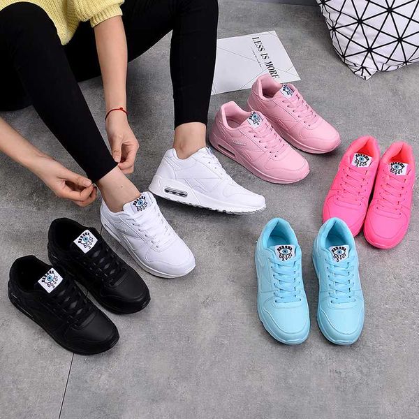 

vieruodis women trainers running shoes fashion sneakers pu leather sneakers ladies outdoor sport shoes breathable air cushi