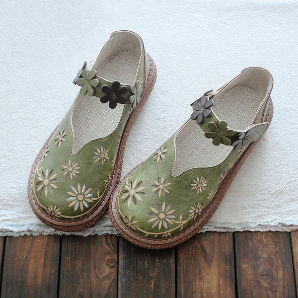 

vintage casual flats women hollow mori girl women retro platform shoes 2020 autumn summer cotton linen floral shoes, Black