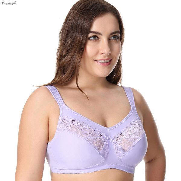 

новая мода проложенная полный рисунок support plus size everyday wirefree женщин minimizer бюстгальтер хорошего качества перевозка груза пад, Red;black