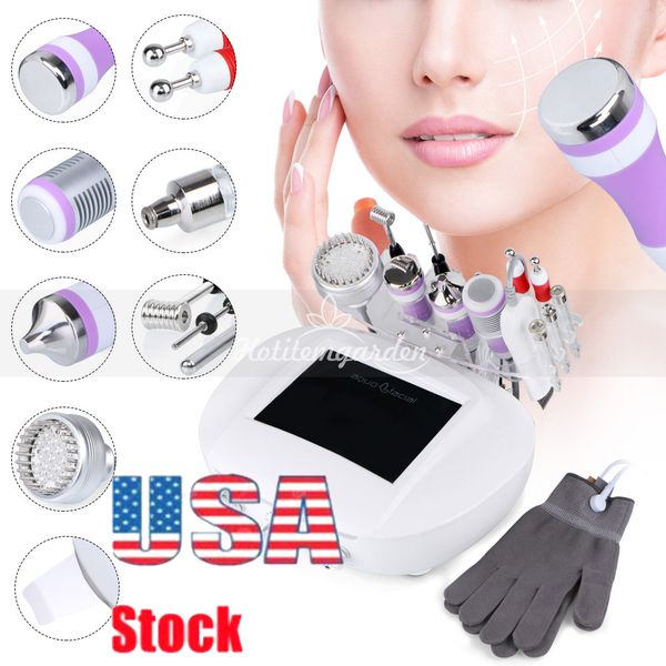 

9in1 facial 3mhz ultrasonic skin scrubber cleanser face cleaning acne removal facial spa vibration massager ultrasound peeling clean machine