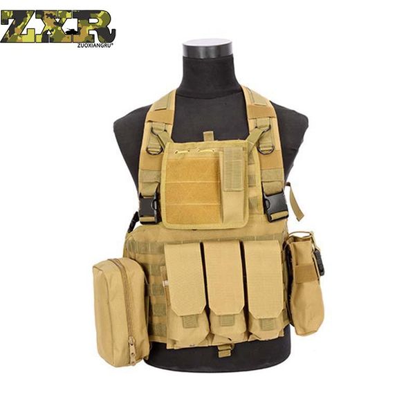 

hunting tactical vest molle carrier vest outdoor training field battle waistcoat cs training combat uniform, Gray;blue