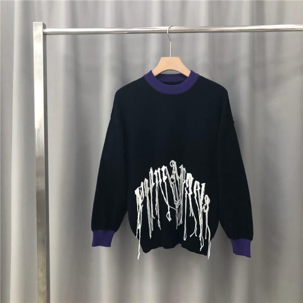 

19fw new luxurious brand design palm angels hoodie long sleeve crewneck sweater sweatshirt fashion pullover hoodie outdoor sweatshirt, Blue;black