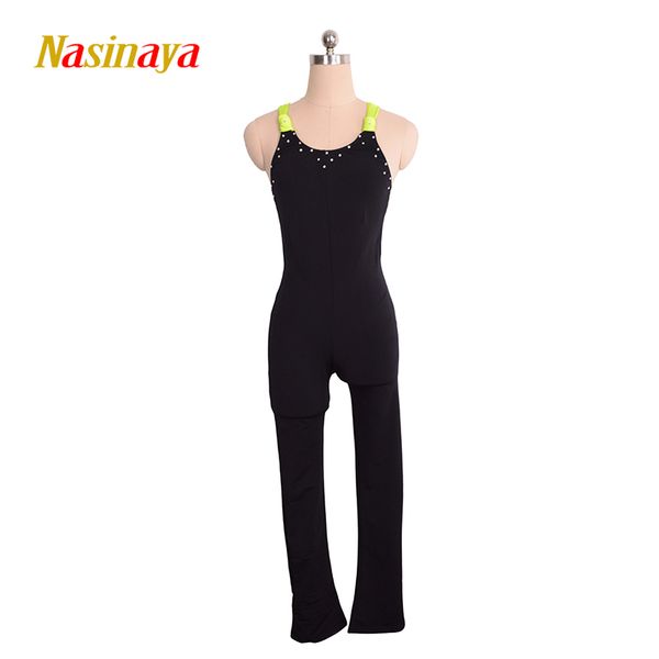 

nasinaya figure skating leotard jumpsuit for girl kids women one piece customized patinaje ice skating costume gymnastics 3
