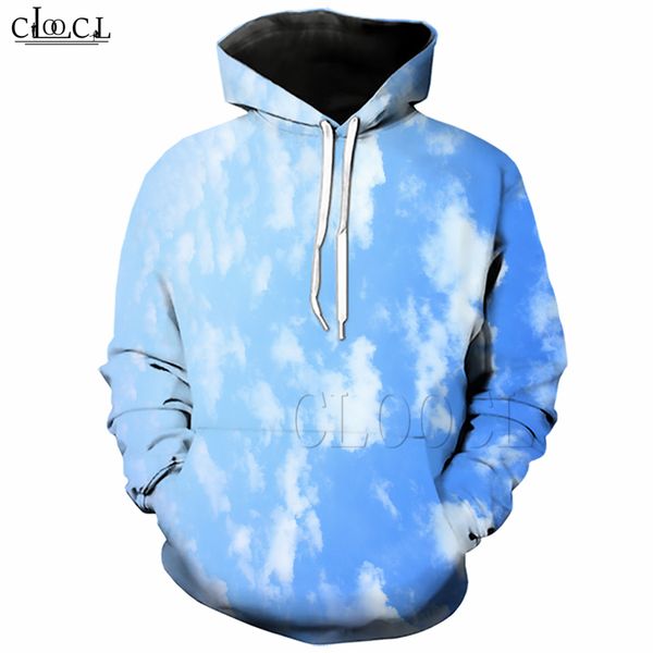 

blue sky and white clouds hoodies men women 3d print sky long sleeve autumn hoodie harajuku streetwear b306, Black