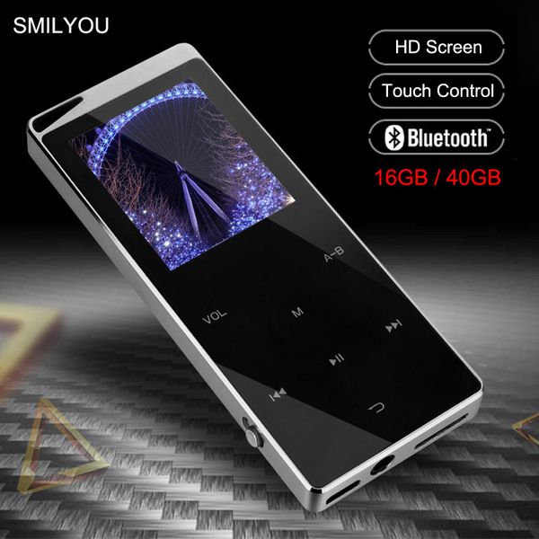 

luxury metal mp4 player bluetooth player portable slim mp3 mp4 media 2.4 inch touch key fm radio 16gb / 40gb music player gift