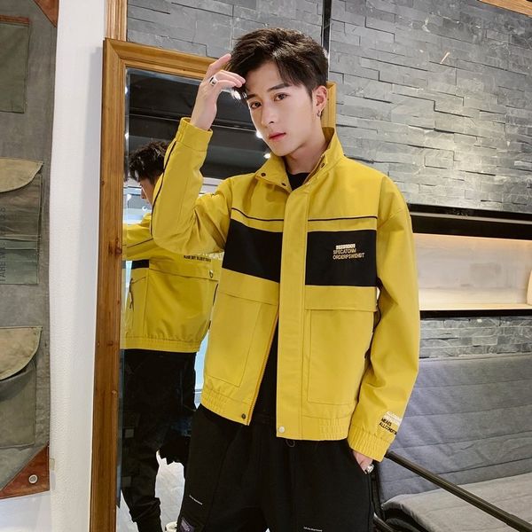 

мужские дизайнерские куртки корейский тенденция личности свободного покроя оснастки куртка пальто, Black;brown