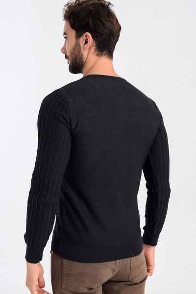 

heyss o neck button men 's knitwear sweater, White;black