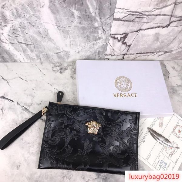 

handbags clutch bags wallet brands fashion cowhide real black leather purse