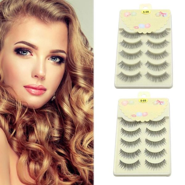 

lengthen thick handmade lashes 5 pairs natural false eyelashes makeup cosmetics lashes soft eyelash extension makeup kit