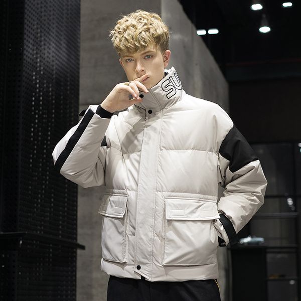 

men's winter men's fashion cotton edition fashion loose down jacket clothes, Black