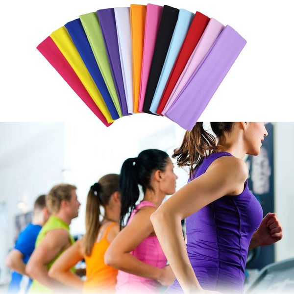 

13 colors широкая спорт йога центр stretch хлопок эластичность йога головные уборы головные тесьма волосы девушки женщины дети мужчины
