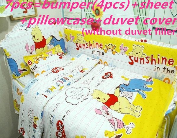 

promotion 6/7pcs baby crib bedding set baby crib quilt cover ,120*60/120*70cm