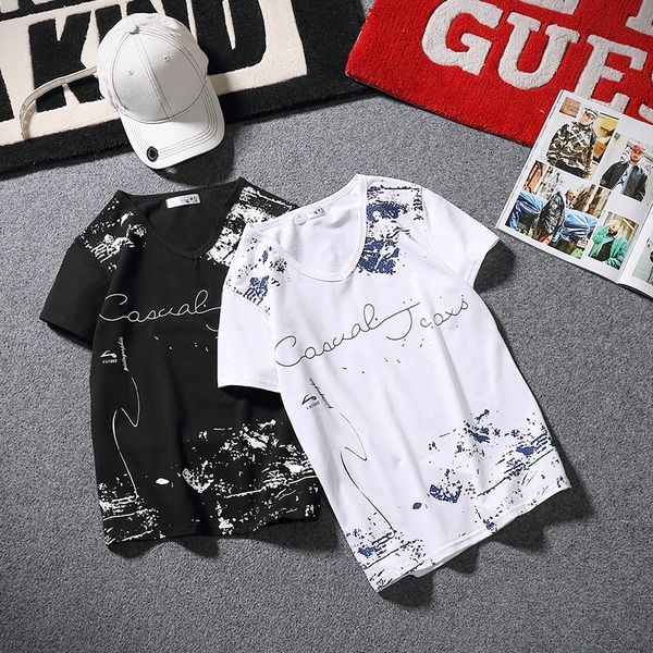 

men t shirt cotton funny 2020 summer white black tshirt harajuku t shirts oversized fashion hip hop shirt one piece tshirt
