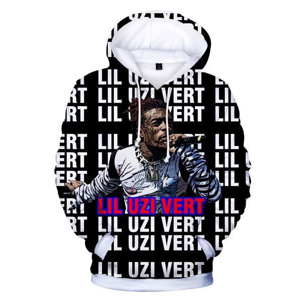 

shirt lil trend uzi vert digital printing 3d belt cap round collar long sleeves sweater t shirts, Black