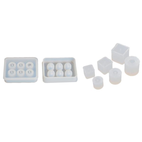 

2 set round square silicone mold mould casting resin for jewelry pendant bangle bracelet making mold diy hand craft tool white