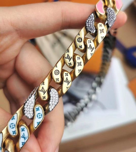 

2020 new products bracelets stainless steel bracelet colorful color quenching rhinestone bracelet couple bracelets, Black