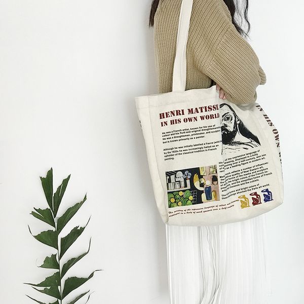 

literary portrait canvas bag english large capacity student shoulder bag original literary canvas shoulder