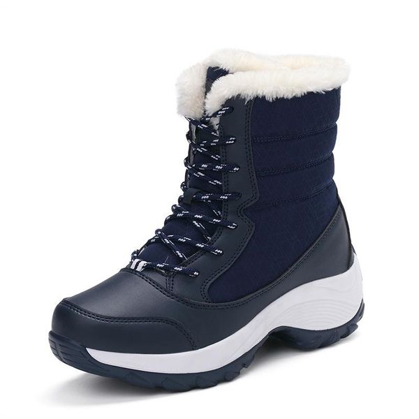 Novo top grosso grosso de algodão quente de algodão azul botas de neve feminino tubo curto fofo preguiçoso um pedal algodão de inverno em martin rede vermelha preta com o parágrafo tamanho 36-43