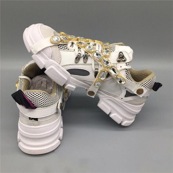 

2020 authentic flashtrek sneaker with removable crystals men women casual shoes mountain climbing lace up hiking boots limited size 5 -13, Black