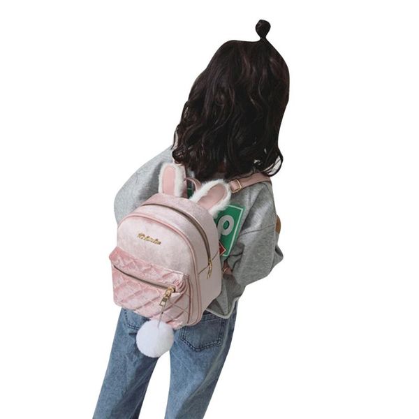 

new children kids velvet ear backpack school bag rucksack kindergarten girls backpacks