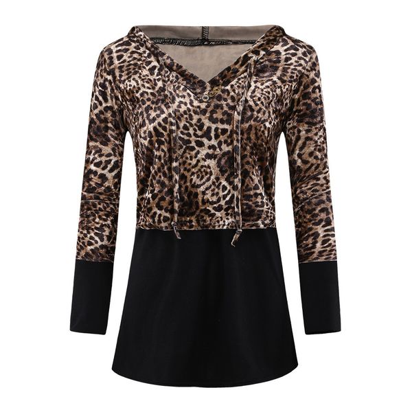 

женка одежда дл беѬеменн блђзка hoodie оловка капоном leopard длиннй Ѭђкав, White